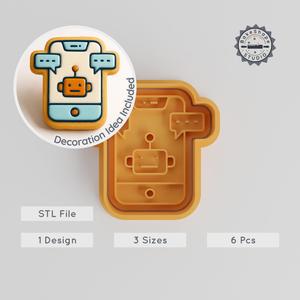 Conversation Shaped Cookie Cutter & Stamp Set, Ideal for Baking, Sizes S/M/L, 6 Pieces