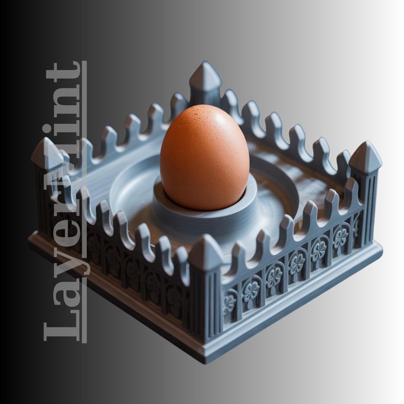 Gothic Castle Egg Holder – Medieval Fantasy Egg Cup – 3D Printable STL File