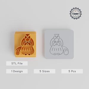 Shih Tzu Stamp Tile Set, 5 Motif Sizes, Ideal for Clay, Cookies & Fondant, Dog Line Black Design