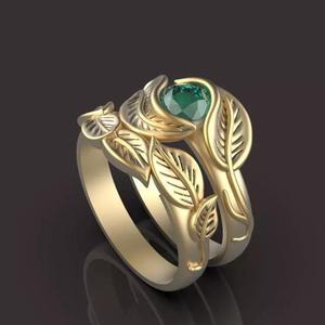 flower ring and back ring Silver Gold  Print