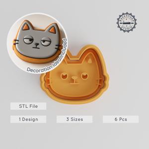 Rolling Eyes Cookie Cutter & Stamp Set, Fondant Shape, 3 Sizes S/M/L, 6 Pieces, Emotion Baked Designs