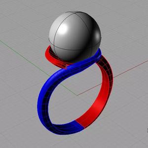 Ring perl anello perla thaiti 3D print model AP06