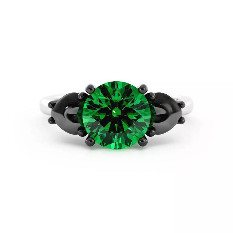 Alternative three stone engagement ring with rendering