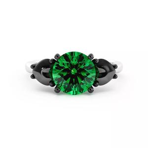 Alternative three stone engagement ring with rendering