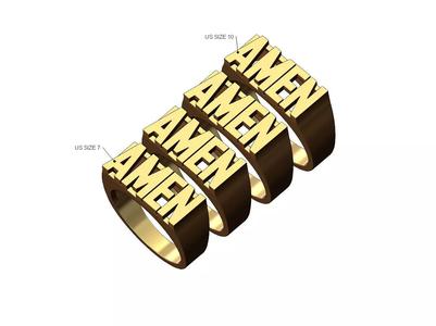 Amen statement name ring US size 7to10