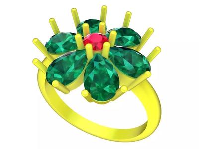 6890 pear diamond women ring