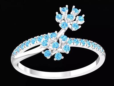 6014 Fashion Flower Diamond Women Ring