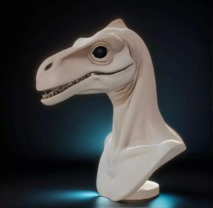 Maiasaura Head Bust 3D Model - STL Printable Dinosaur Sculpture