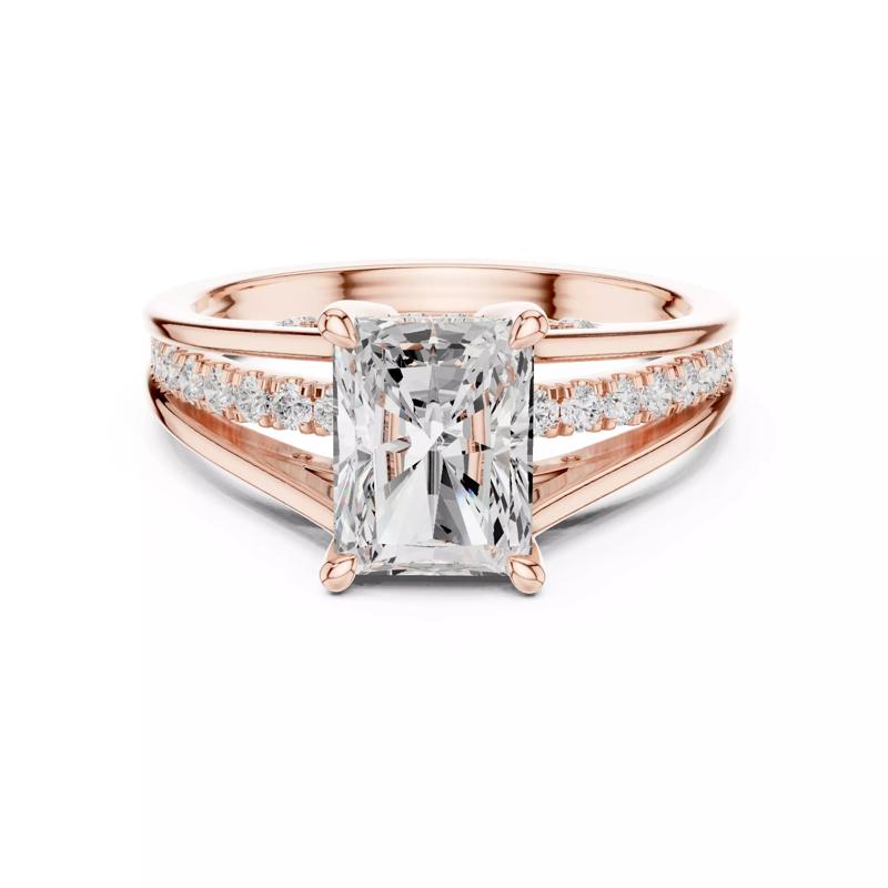 8x6mm Radiant Cut Diamond Engagement Wedding Ring 3DM STL Video