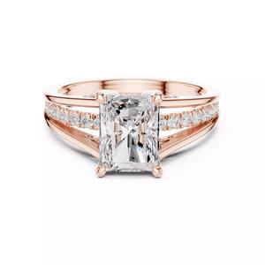 8x6mm Radiant Cut Diamond Engagement Wedding Ring 3DM STL Video