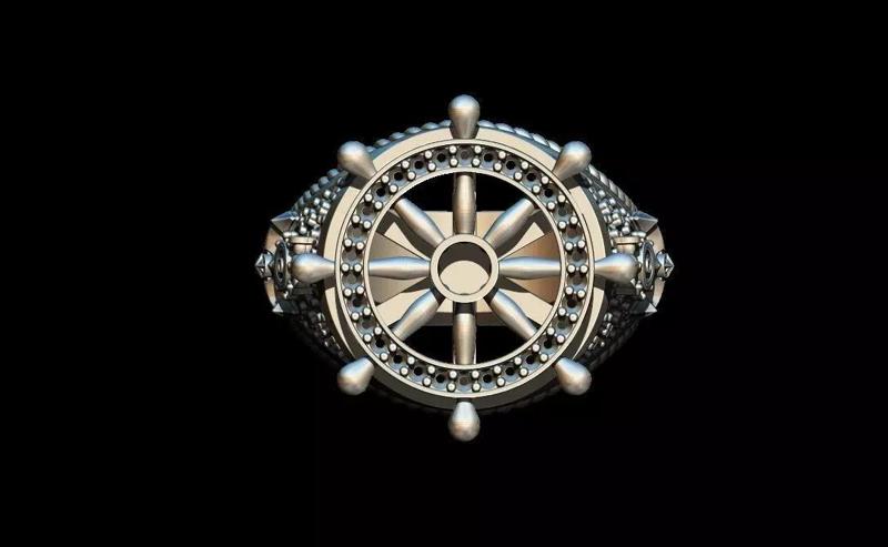 Anchor rudder and compass ring