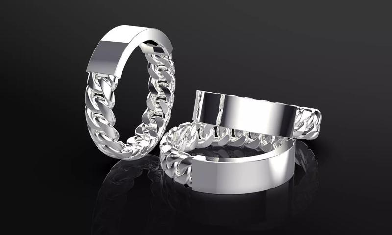 5mm CUBAN LINK RING SIZE 8 USA