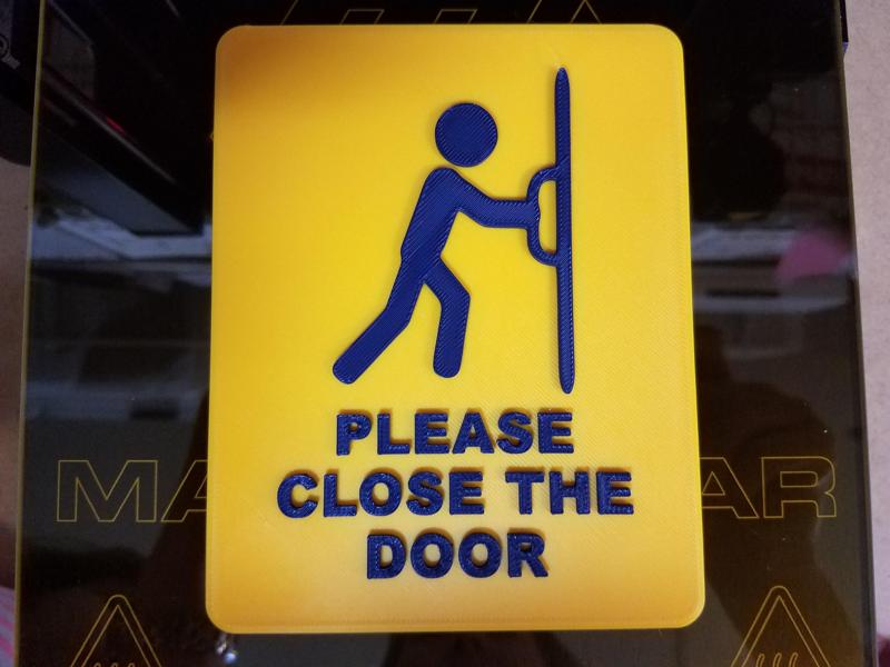 Please Close Door Sign