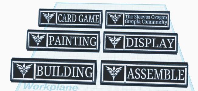 The Sleeves Oregon Gunpla Community Event Nameplates