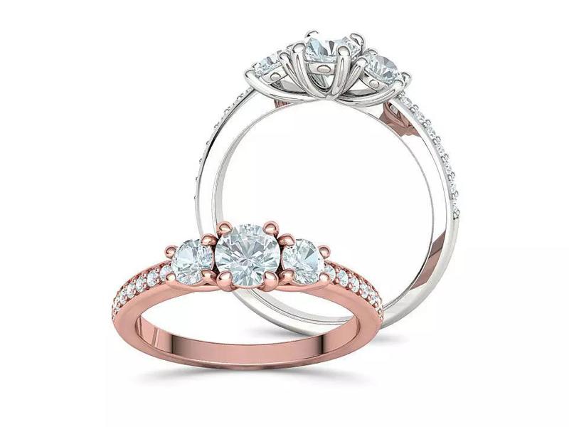3 Stone Engagement Ring Diamond Promise Ring