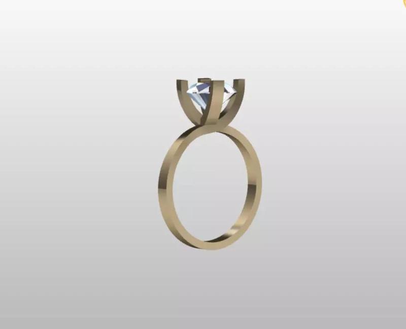 Solitaire Engagement Ring 3d print file