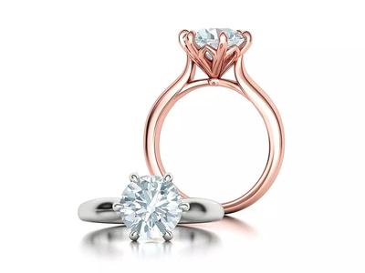 Solitaire Engagement Ring 9mm stone printable 3dmodel