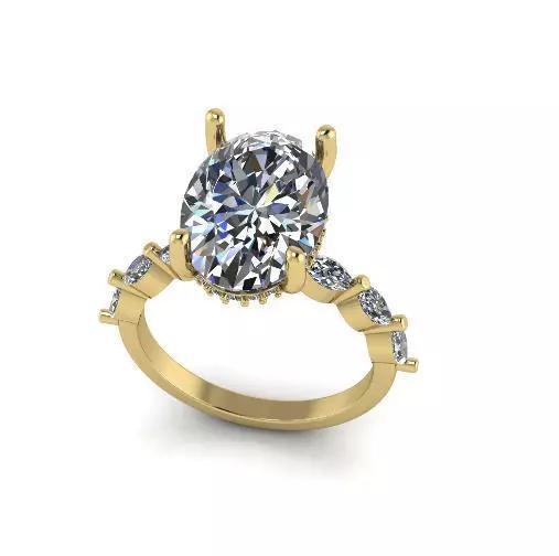 Solitaire oval ring Model 7602