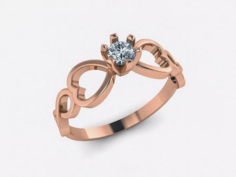 Solitaire Diamond Heart Love loveRing