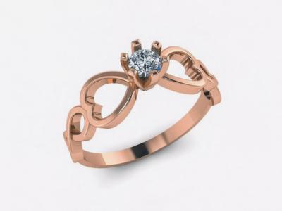 Solitaire Diamond Heart Love loveRing