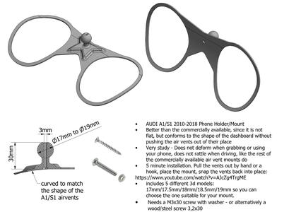 AUDI A1/S1 2010-2018 Phone Holder/Mount