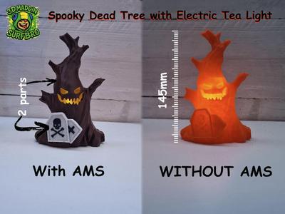 Spooky Dead Tree with Electric Tea Light