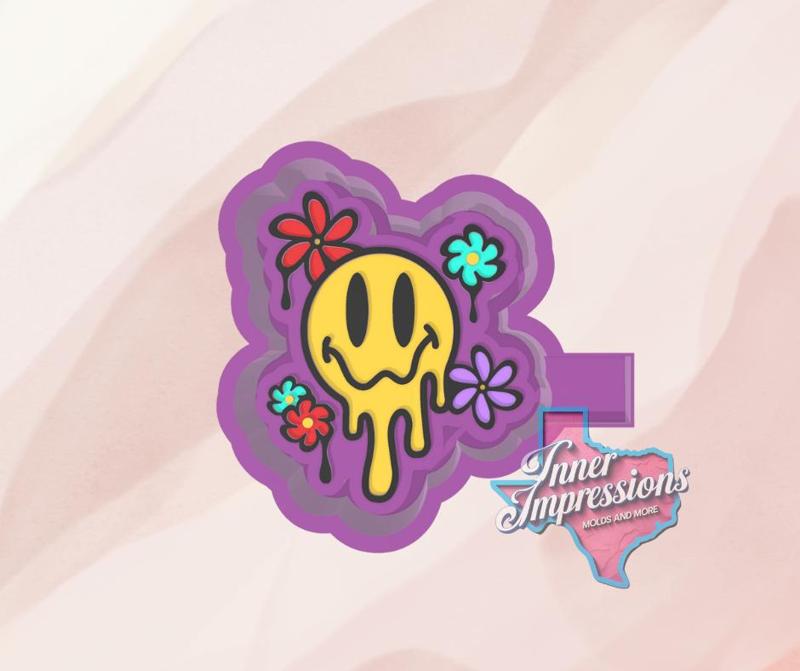 Summer Drippy Smiley Face Freshie Mold
