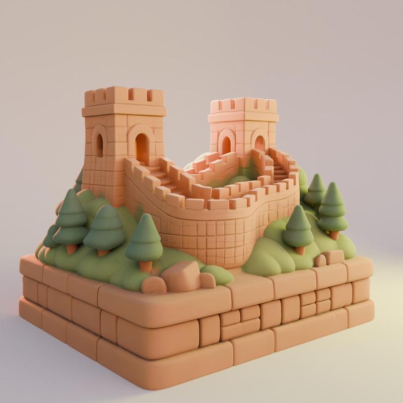 Great Wall of China Cartoon – Charming Cultural Decorative Sculpture