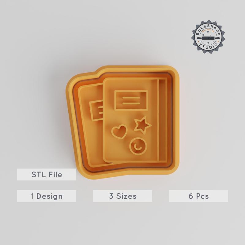 Homework Cookie Cutter & Stamp Set, Perfect for Cookies & Fondant, Education Theme, 6-Piece Set, Sizes S/M/L