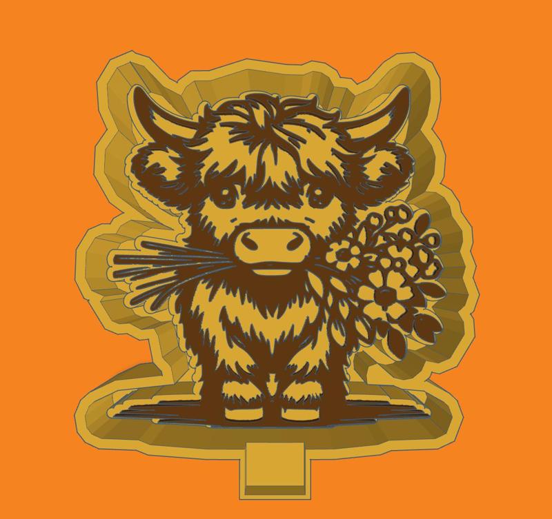 Cute Cow With Flowers- Freshie Mold Housing