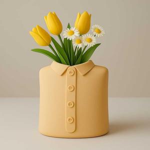 Shirt Button Vase – 3D Printable Stylish Flower Pot STL