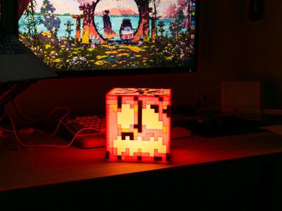 Jack o'Lantern minecraft lamp with MH001 led kit