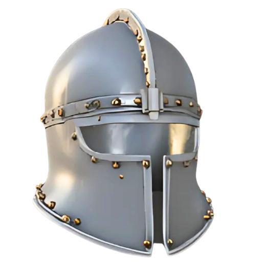Medieval Barbuta Helmet with Rivets