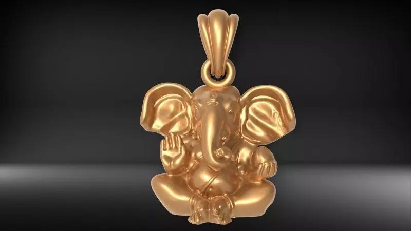 Ganesh God Pendant Necklace Hindu Jewelry