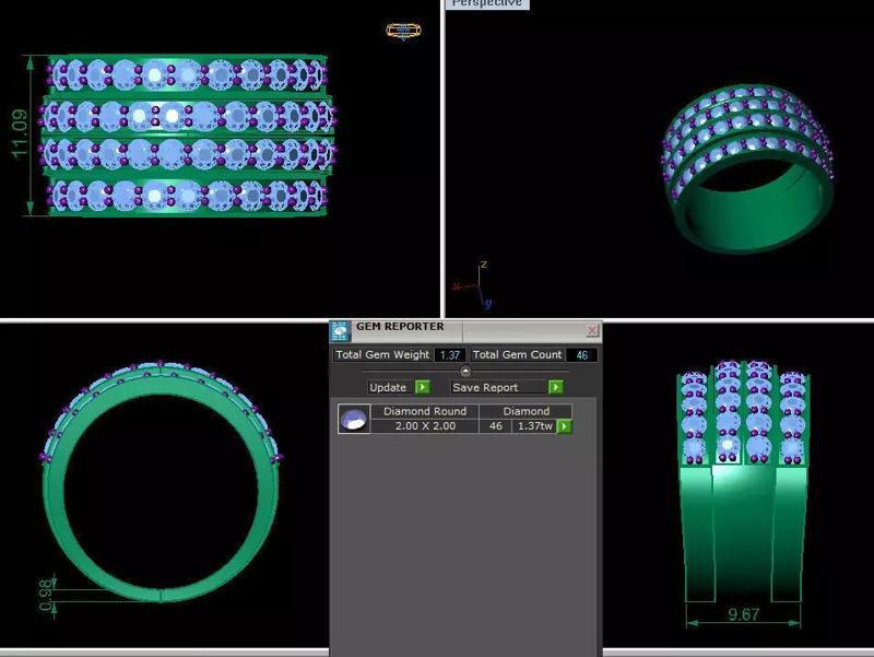 Four Row Diamond Wedding Ring AI000122R