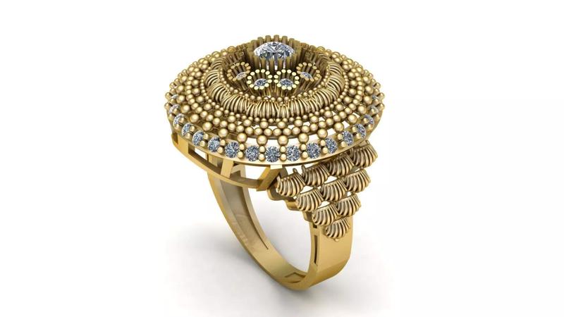 Filgree wedding diamond ring 3d printable Model