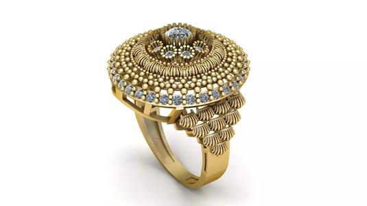 Filgree wedding diamond ring 3d printable Model