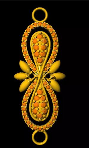 Sidepiece pendant with infinity symbol