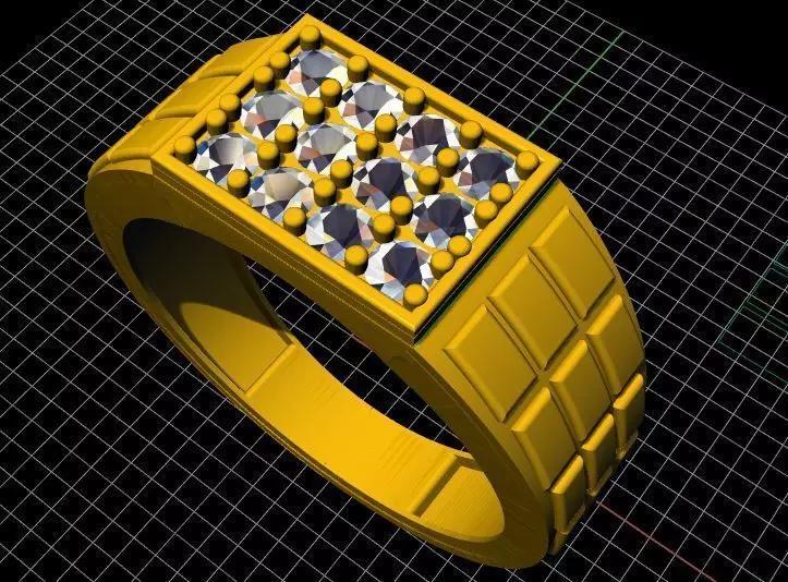 Gents Cluster Ring 3dm file