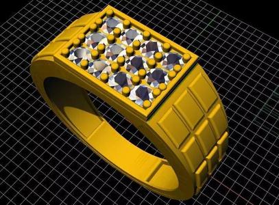 Gents Cluster Ring 3dm file