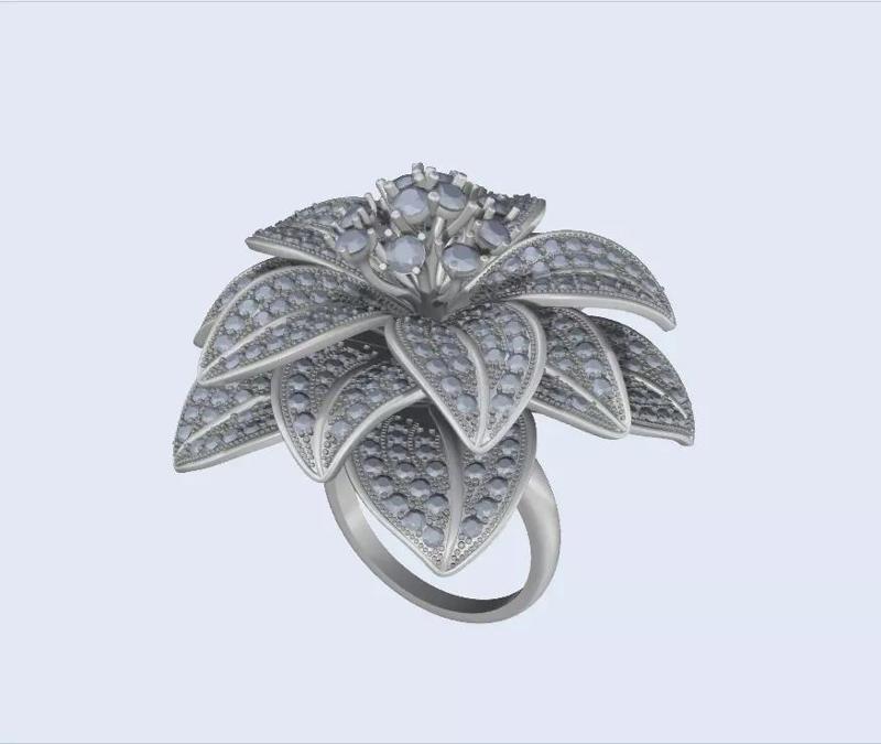 Flower Ring and Earrings set 53685