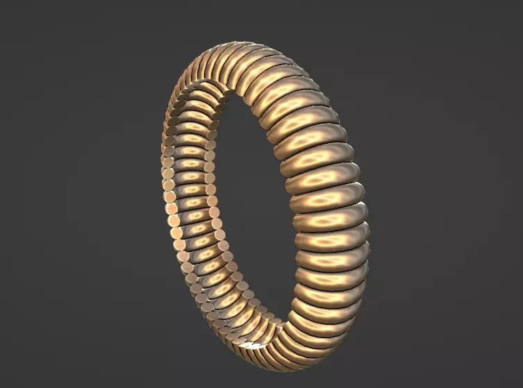 flute shell ring band US size 7