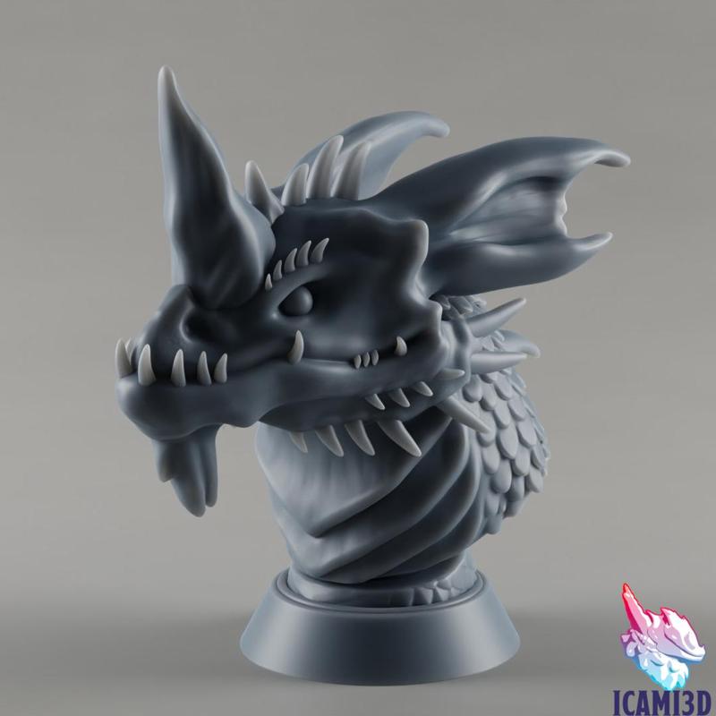 Blue dragon bust