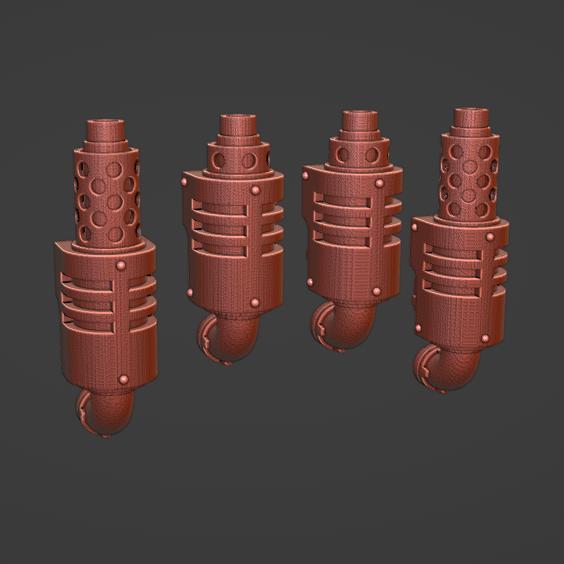 Seamless Exhausts for HH Battle Tank
