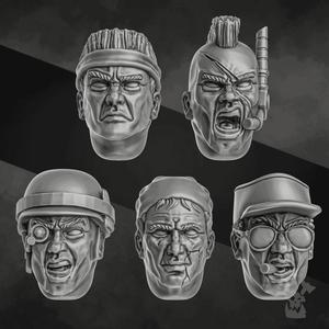 Jungle Fighters Head Bits "Commandos" Set x5