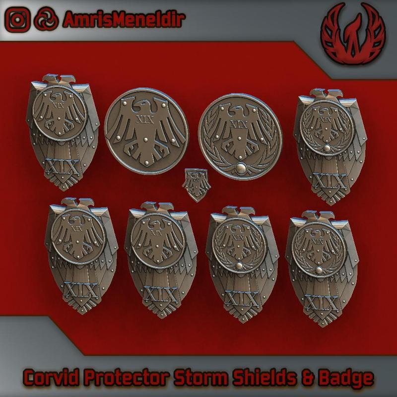 Corvid Protectors Legion Heraldry and Storm Shields