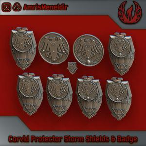 Corvid Protectors Legion Heraldry and Storm Shields