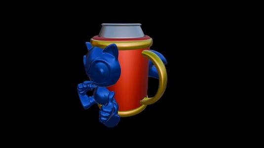 Sonic Can/Mug Stand - Collectible 3D Stand - STL and Blender Files for Printing