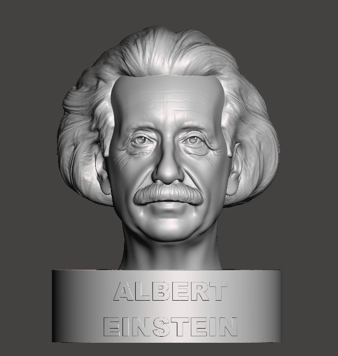 Albert Einstein Bust – High-Resolution 3D Printable Model (Science Icon Statue)