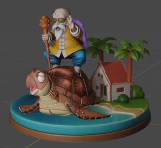 Master Roshi and Turtle - Dragon Ball